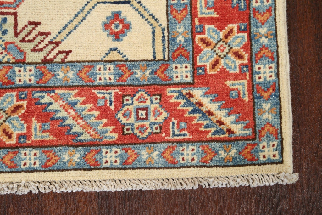 Geometric Kazak Oriental Runner Rug 3x10