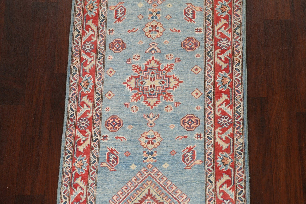 Geometric Kazak Oriental Runner Rug 3x10