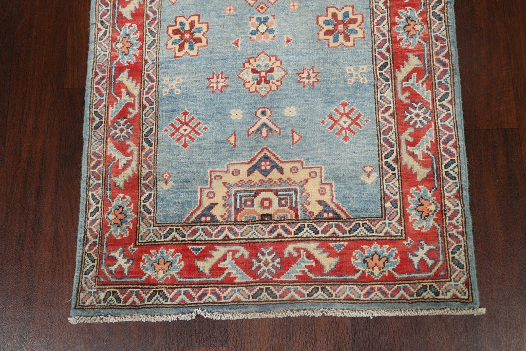 Geometric Kazak Oriental Runner Rug 3x10