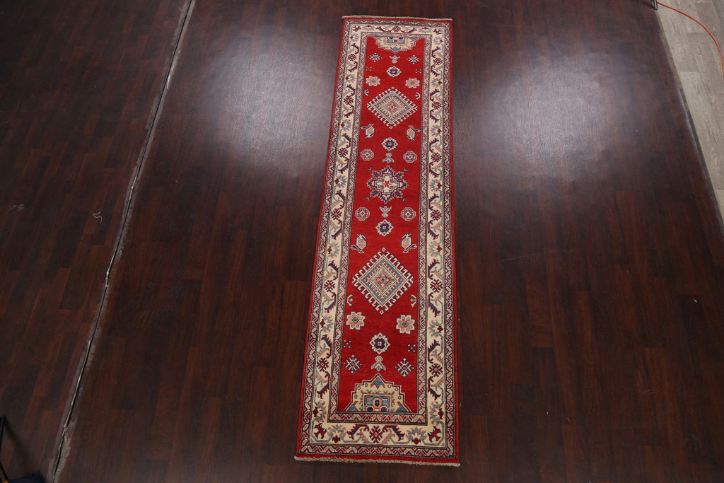 Geometric Kazak Oriental Runner Rug 3x10