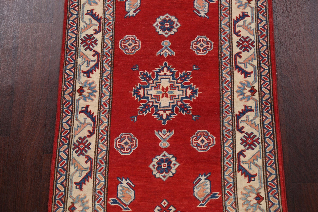 Geometric Kazak Oriental Runner Rug 3x10