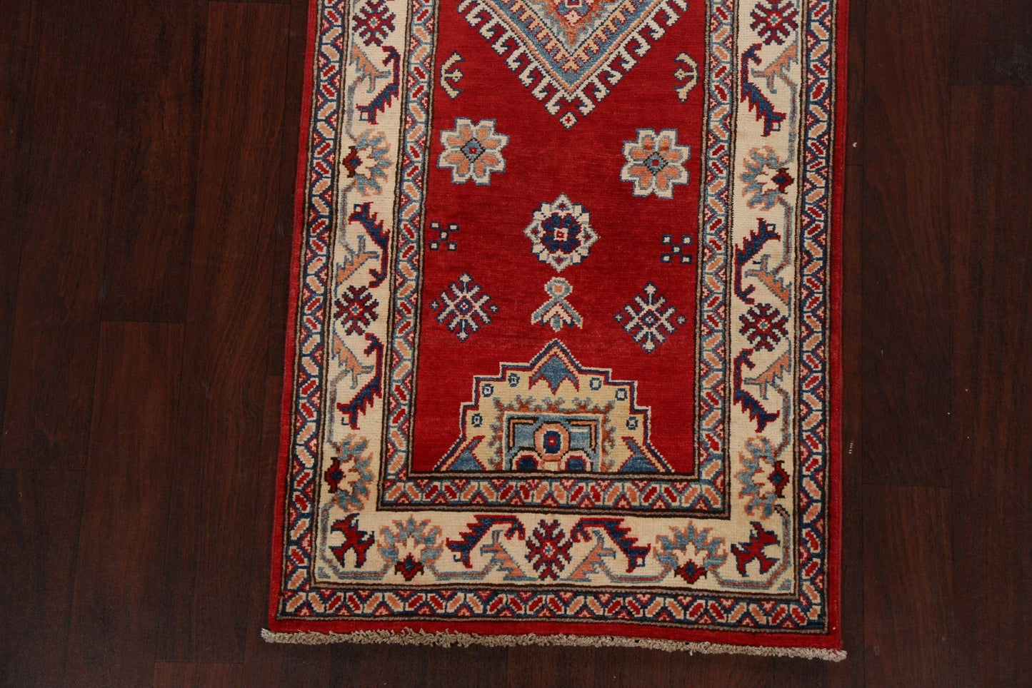 Geometric Kazak Oriental Runner Rug 3x10