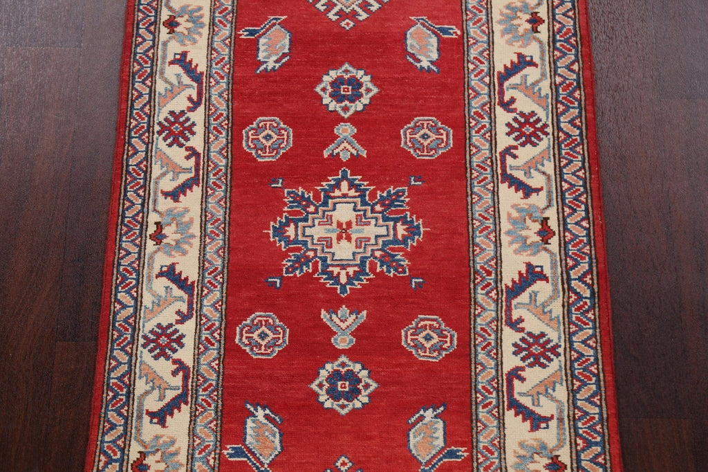 Geometric Kazak Oriental Runner Rug 3x10