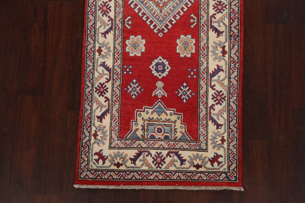 Geometric Kazak Oriental Runner Rug 3x10