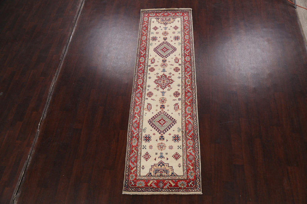 Geometric Kazak Oriental Runner Rug 3x10