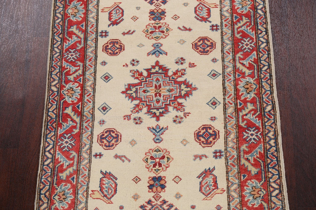 Geometric Kazak Oriental Runner Rug 3x10