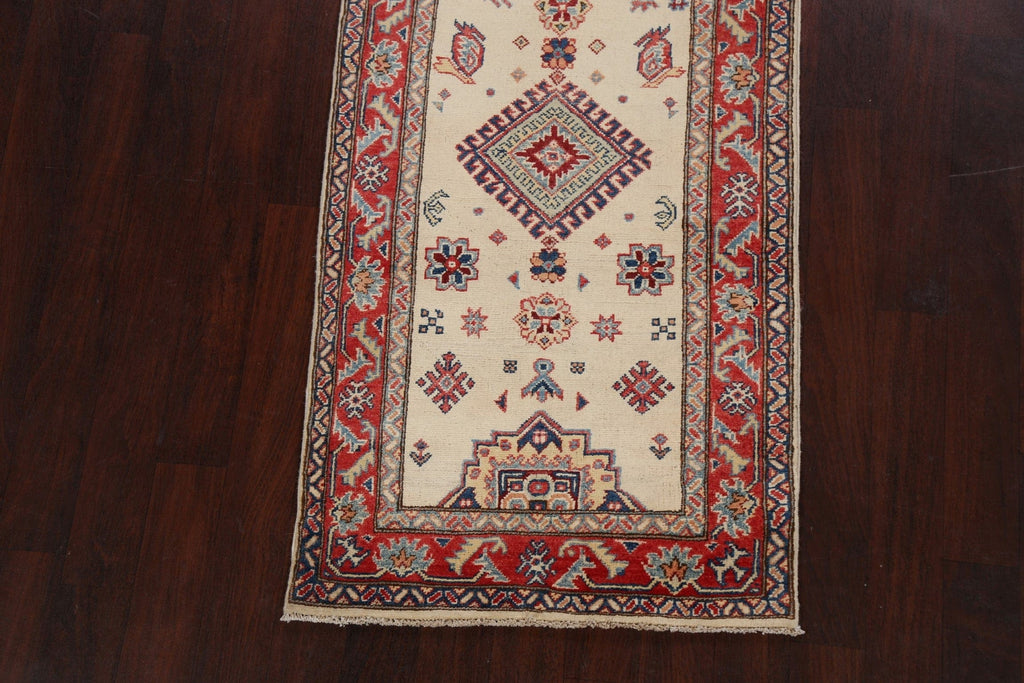 Geometric Kazak Oriental Runner Rug 3x10