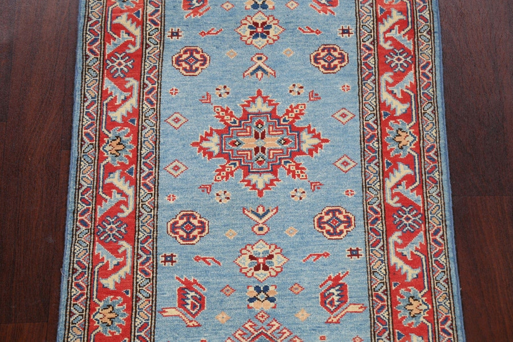 Geometric Kazak Oriental Runner Rug 3x10