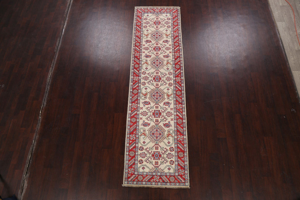 Geometric Kazak Oriental Runner Rug 3x10