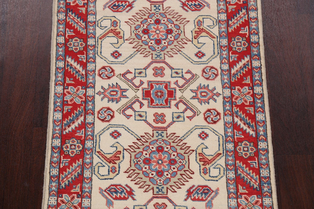 Geometric Kazak Oriental Runner Rug 3x10