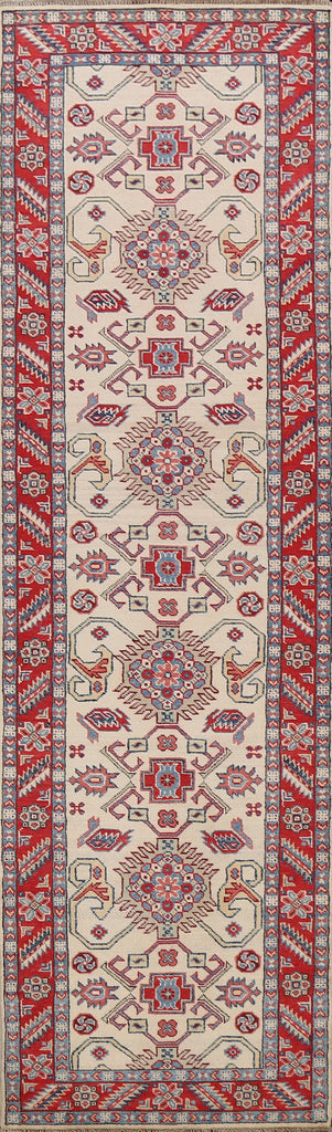 Geometric Kazak Oriental Runner Rug 3x10