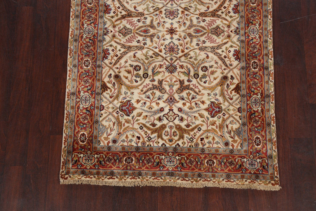 Vegetable Dye All-Over Floral Kashan Oriental Area Rug 4x6