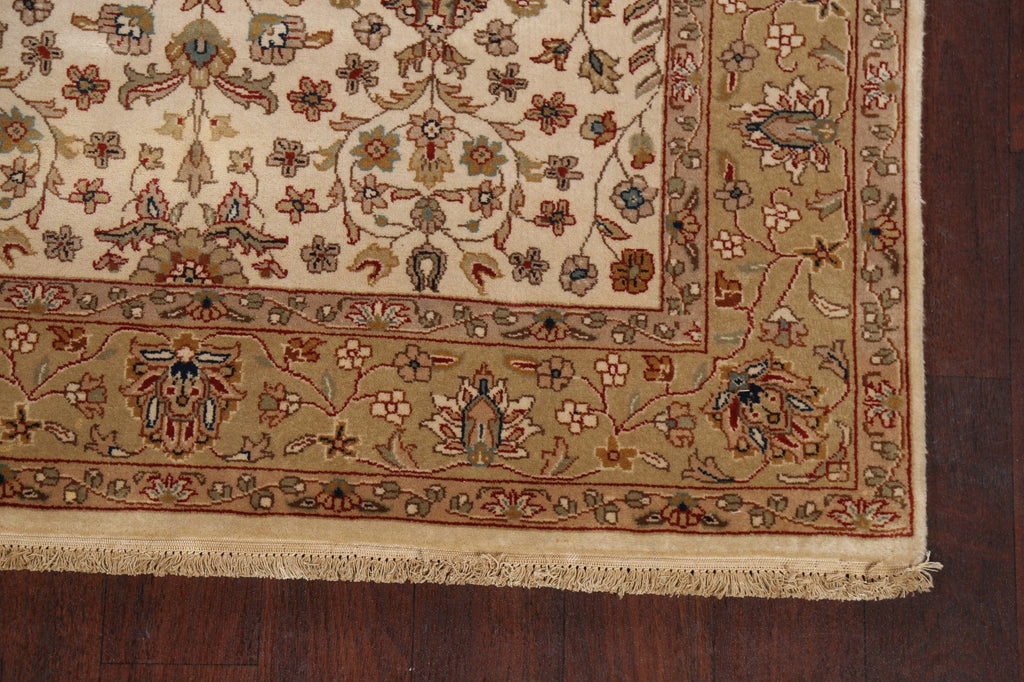 100% Vegetable Dye Floral Kashan Oriental Area Rug 4x6