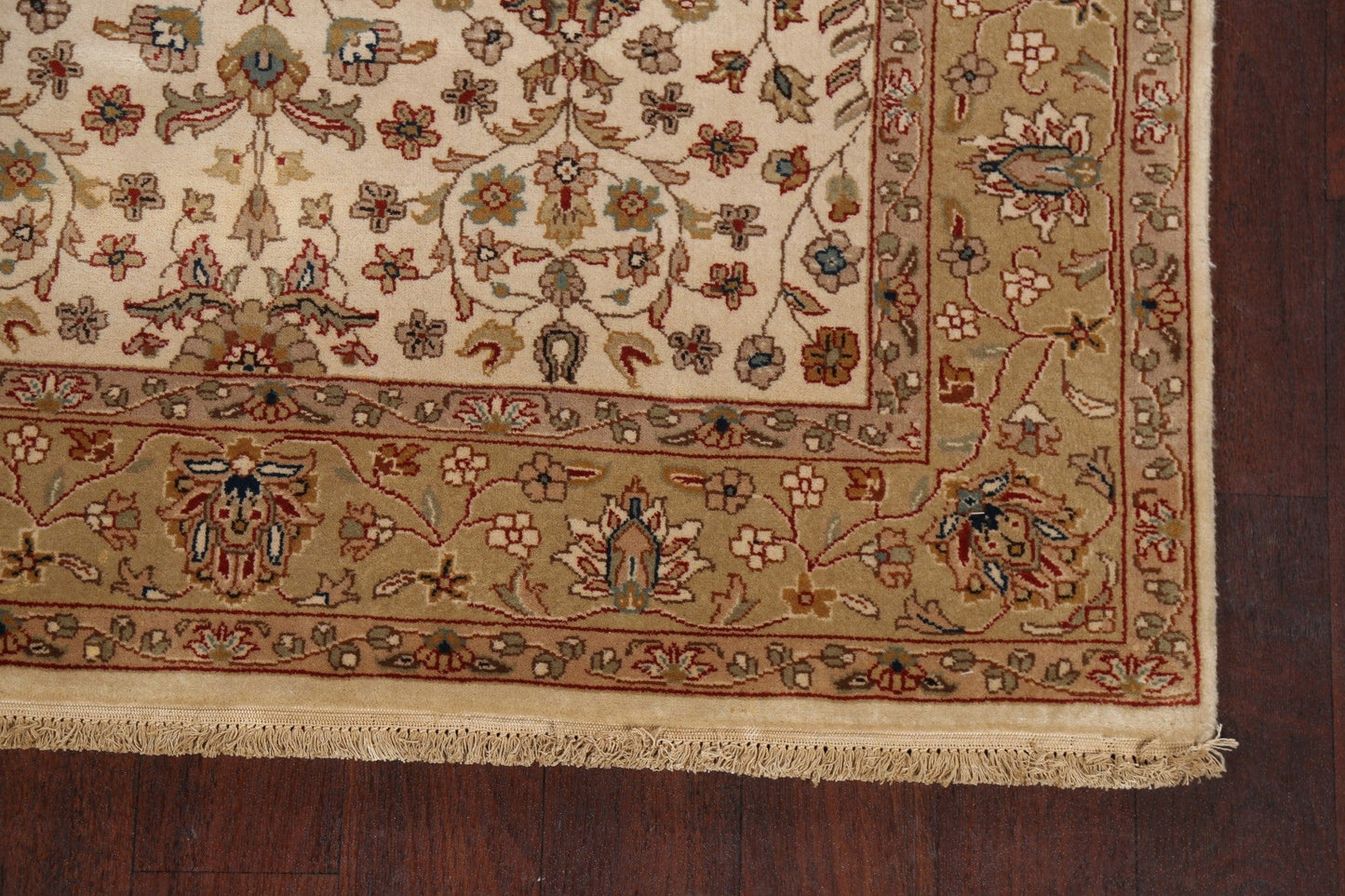 100% Vegetable Dye Floral Kashan Oriental Area Rug 4x6