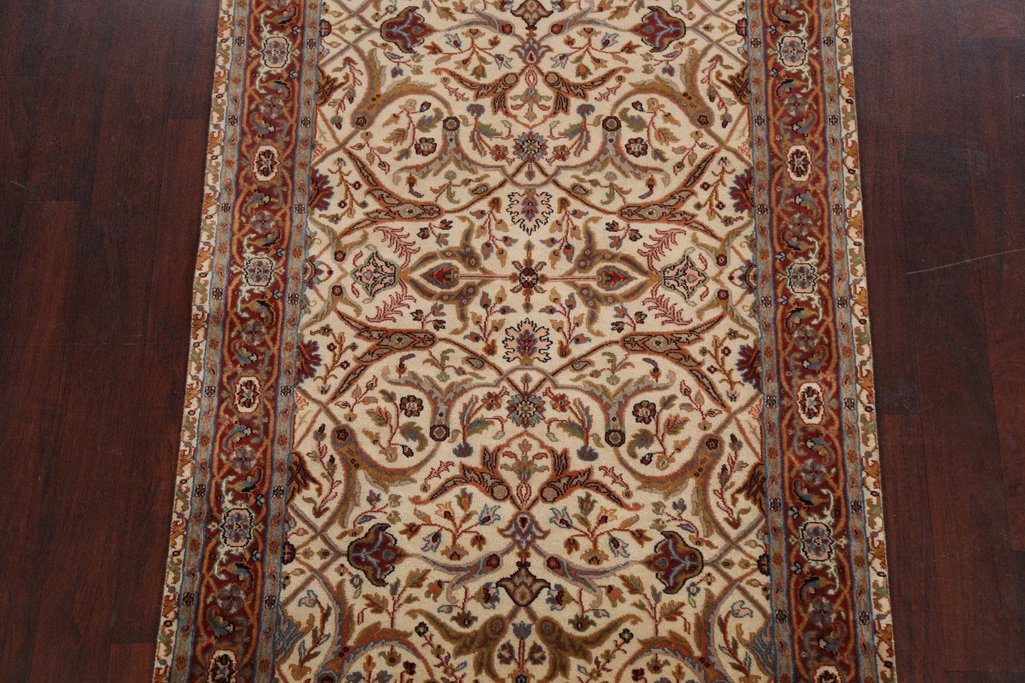 100% Vegetable Dye Floral Kashan Oriental Area Rug 4x6