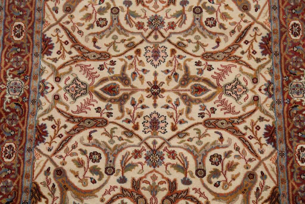 100% Vegetable Dye Floral Kashan Oriental Area Rug 4x6