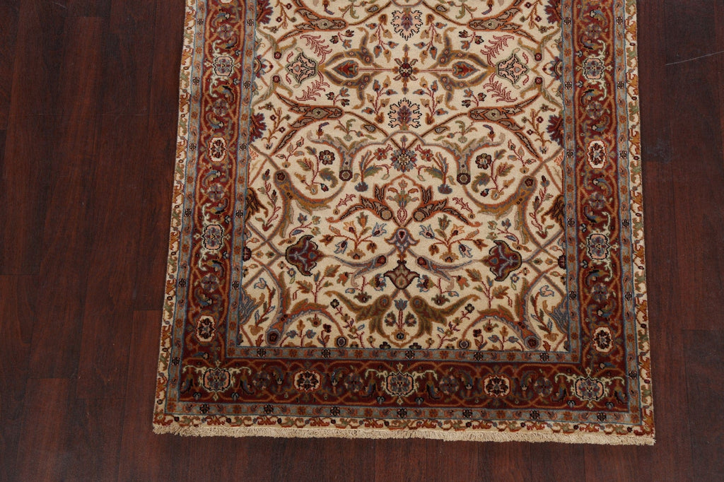 100% Vegetable Dye Floral Kashan Oriental Area Rug 4x6