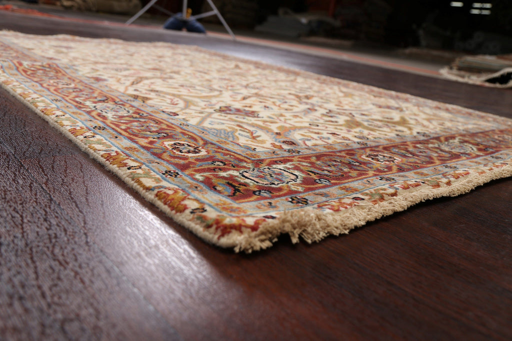 100% Vegetable Dye Floral Kashan Oriental Area Rug 4x6