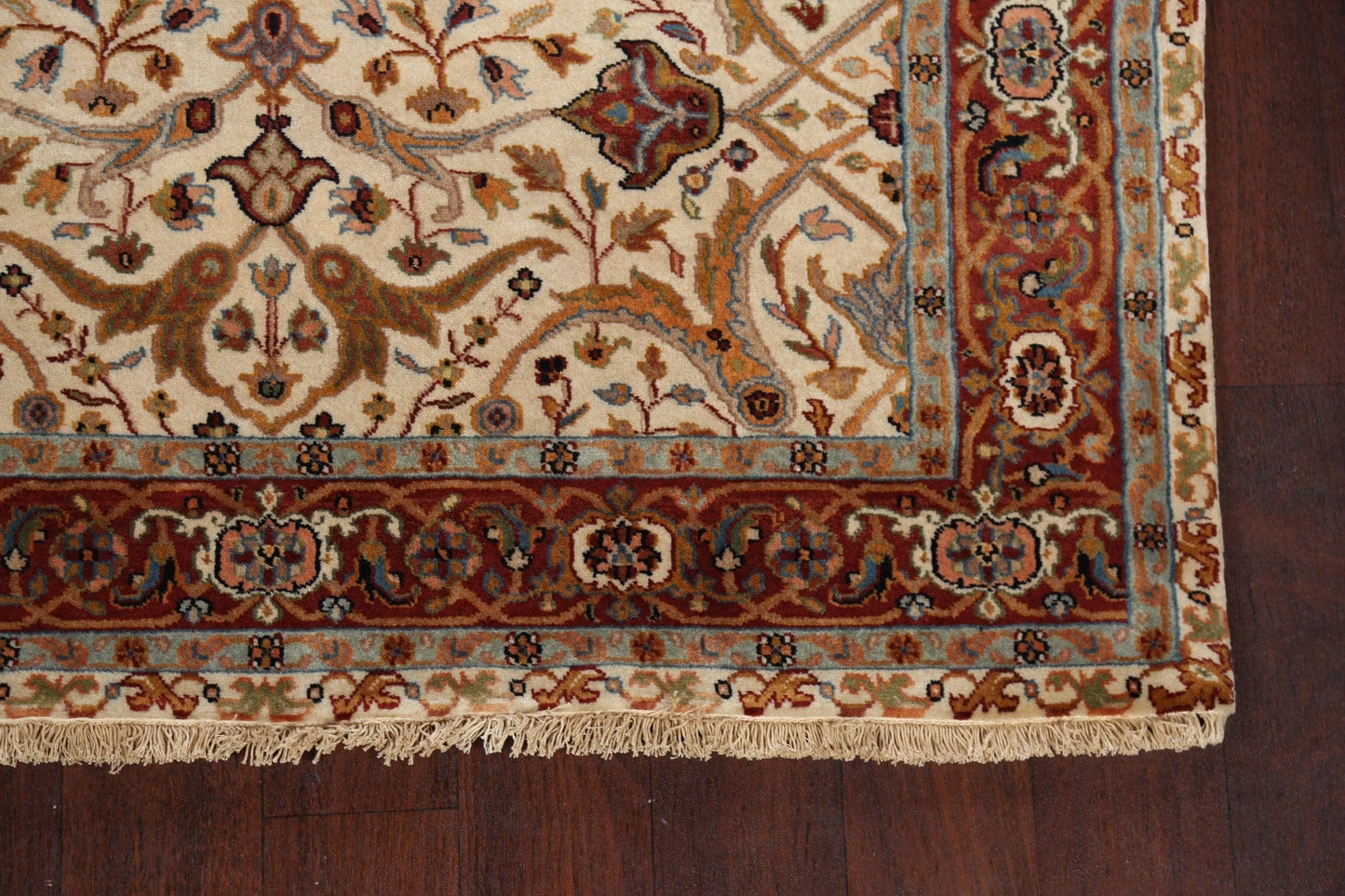 100% Vegetable Dye Floral Kashan Oriental Area Rug 4x6