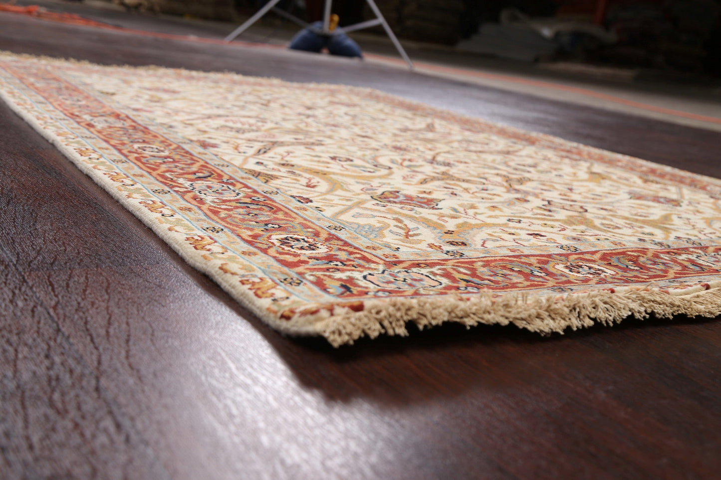 100% Vegetable Dye Floral Kashan Oriental Area Rug 4x6