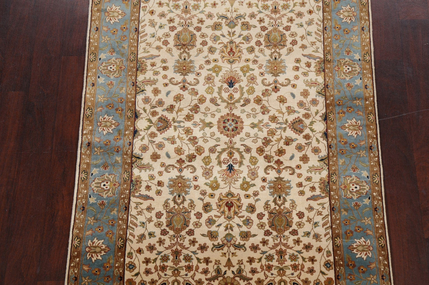 100% Vegetable Dye Floral Kashan Oriental Area Rug 4x6