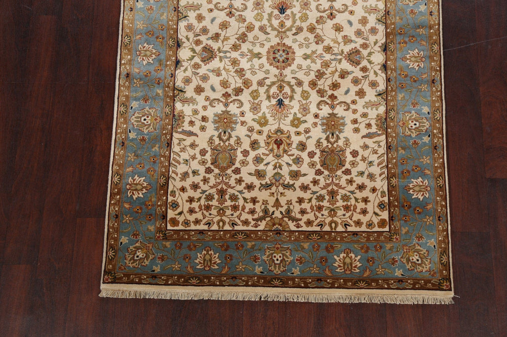 100% Vegetable Dye Floral Kashan Oriental Area Rug 4x6