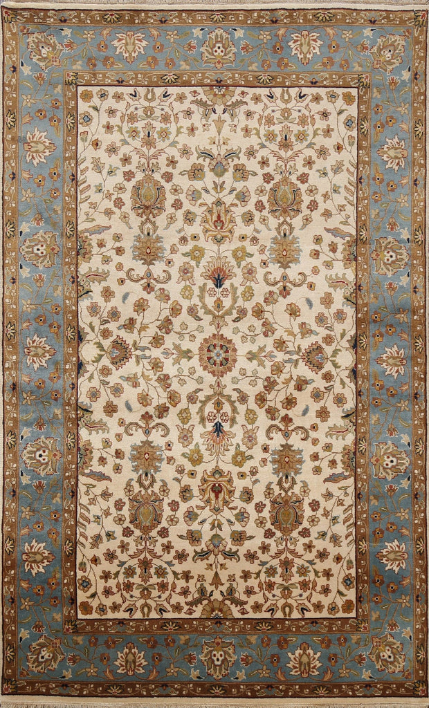 100% Vegetable Dye Floral Kashan Oriental Area Rug 4x6