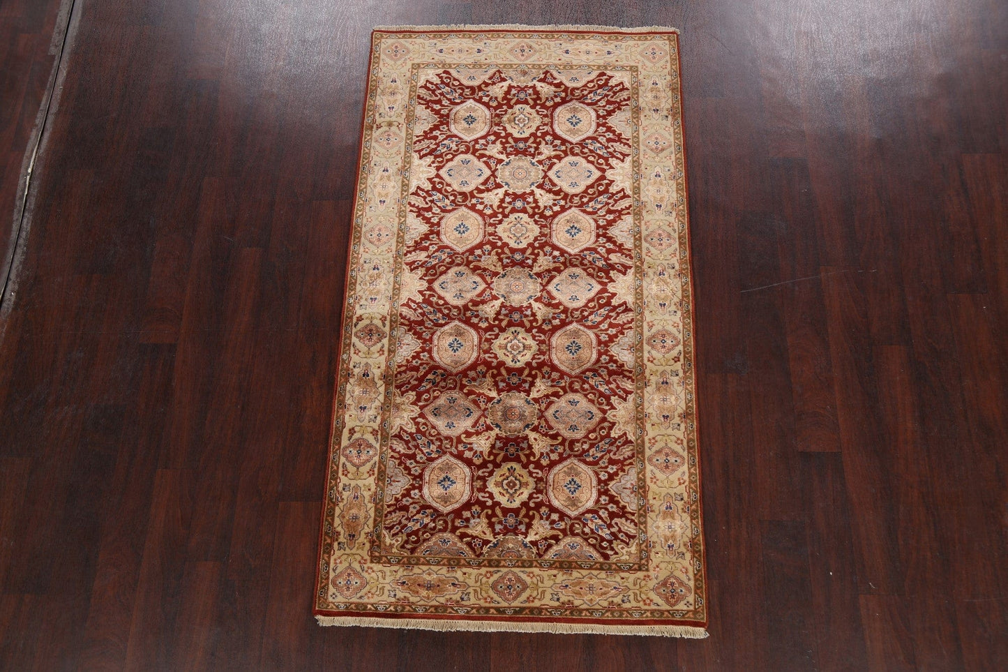 100% Vegetable Dye Floral Kashan Oriental Area Rug 4x7