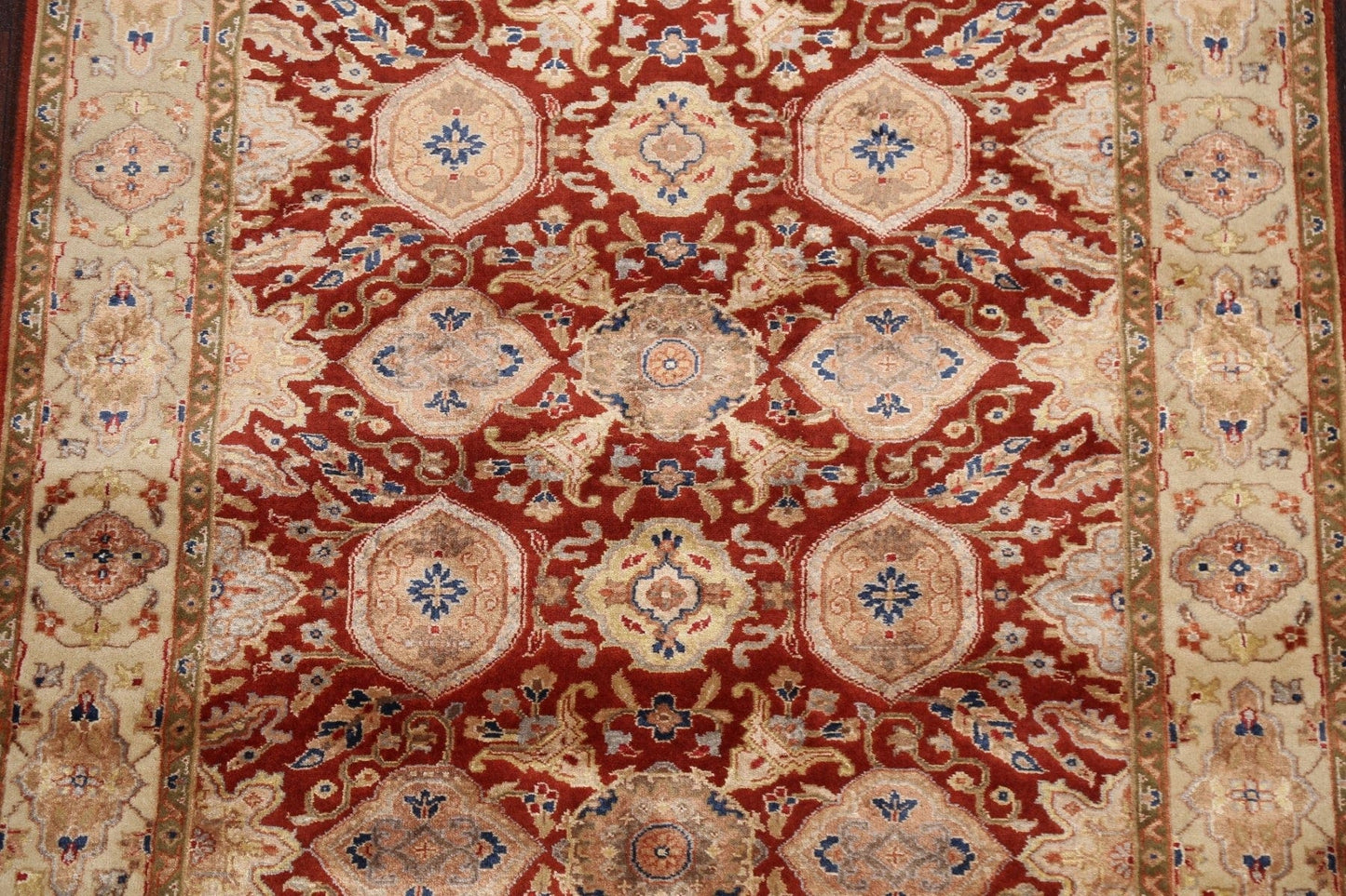 100% Vegetable Dye Floral Kashan Oriental Area Rug 4x7