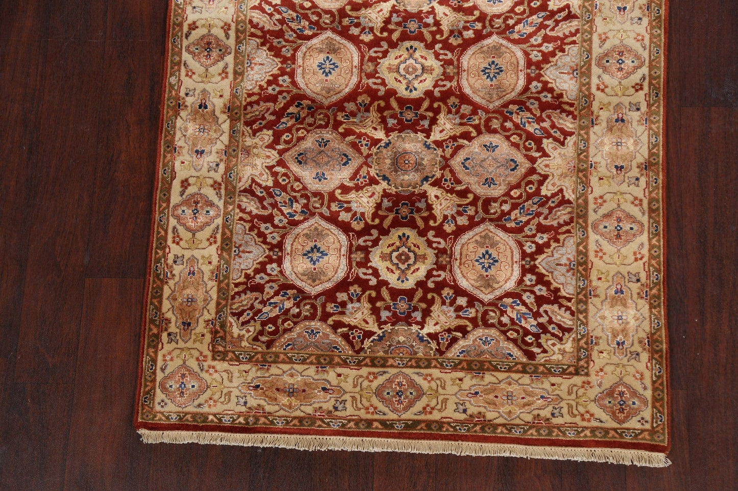 100% Vegetable Dye Floral Kashan Oriental Area Rug 4x7