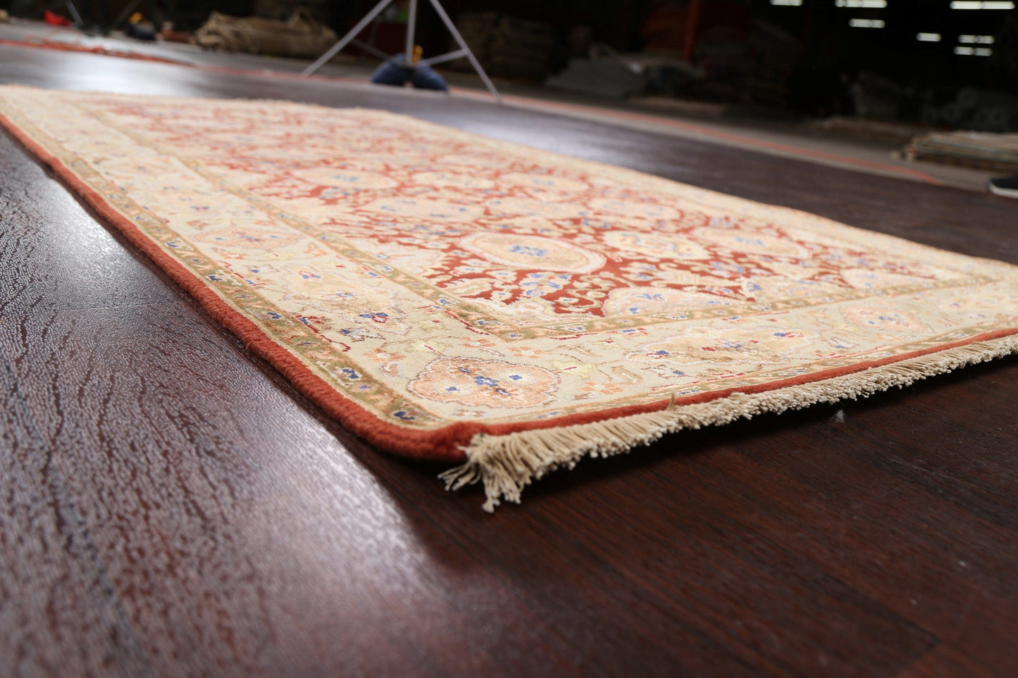 100% Vegetable Dye Floral Kashan Oriental Area Rug 4x7