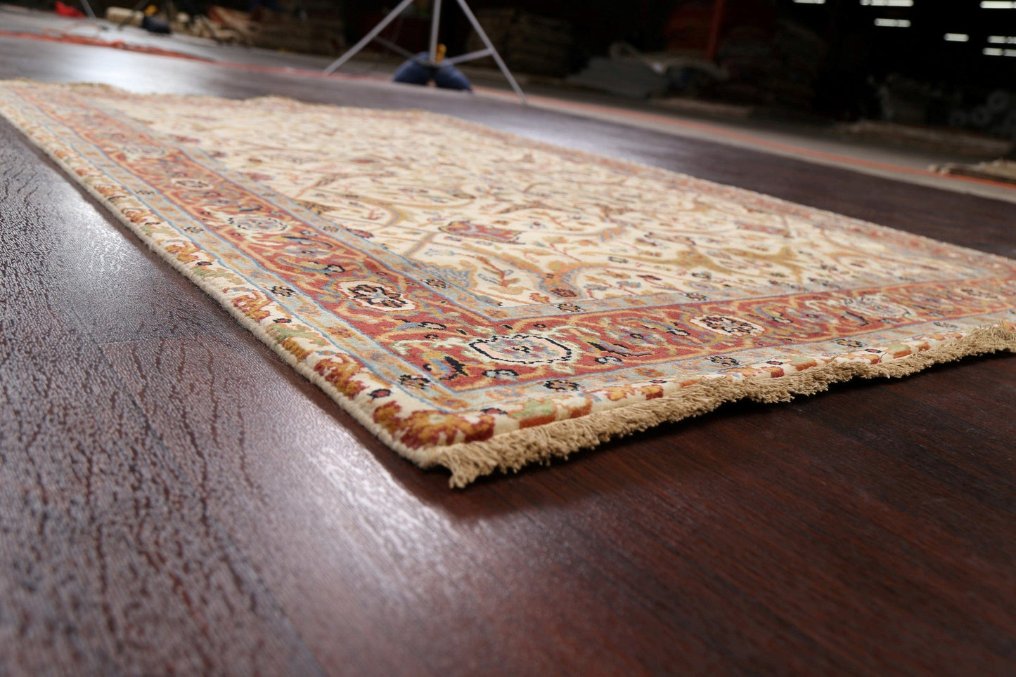 100% Vegetable Dye Floral Kashan Oriental Area Rug 4x6