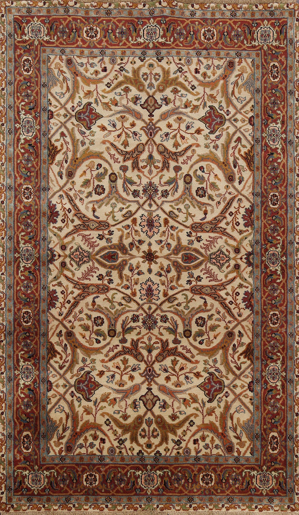 100% Vegetable Dye Floral Kashan Oriental Area Rug 4x6