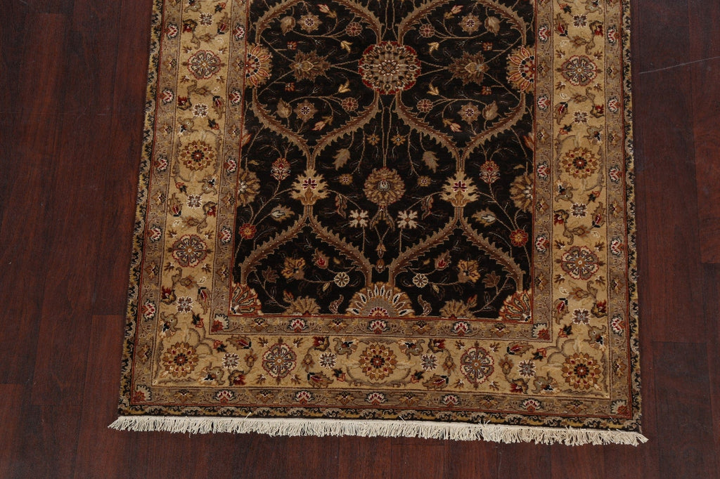 100% Vegetable Dye Floral Kashan Oriental Area Rug 4x6