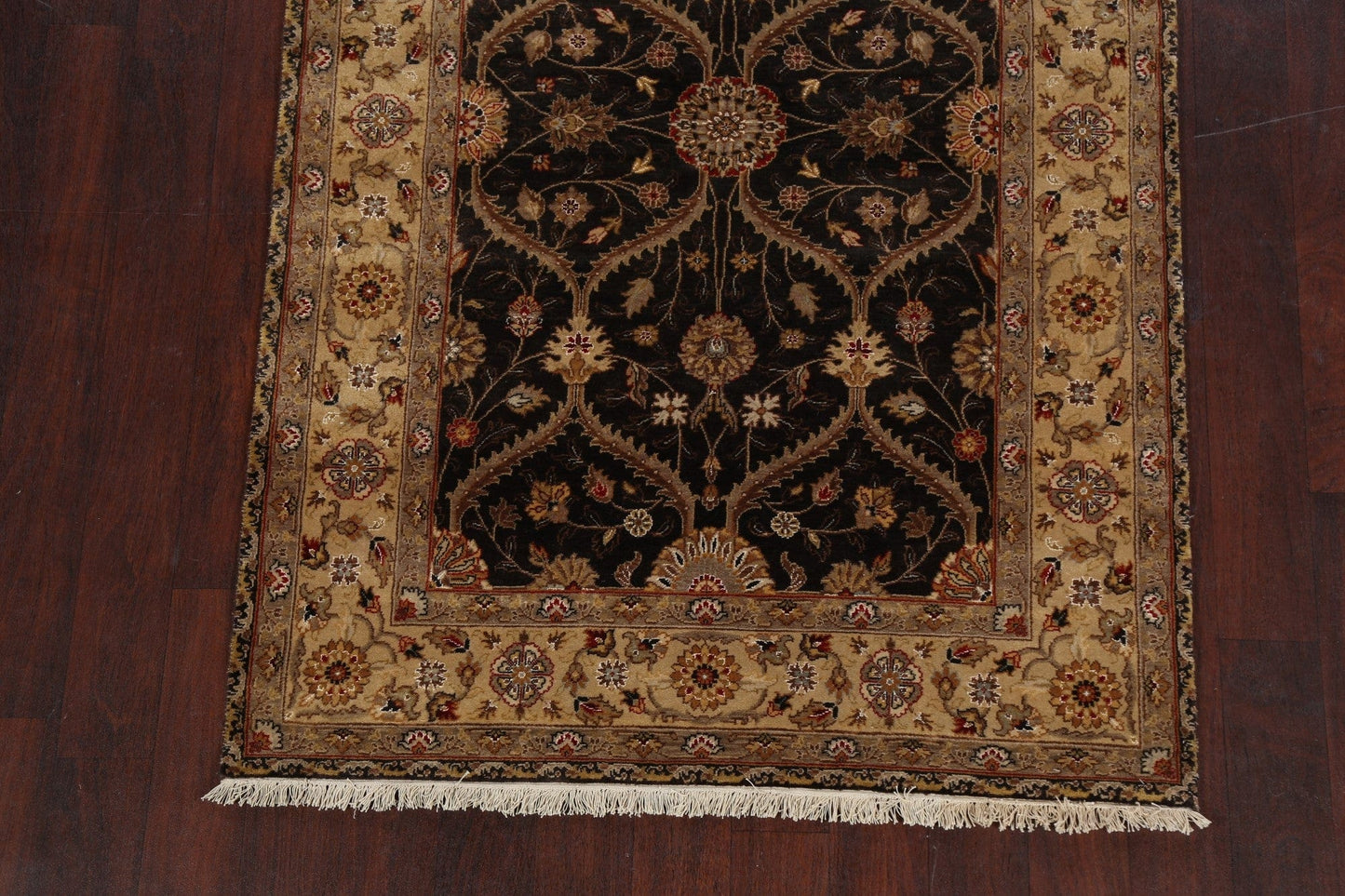 100% Vegetable Dye Floral Kashan Oriental Area Rug 4x6