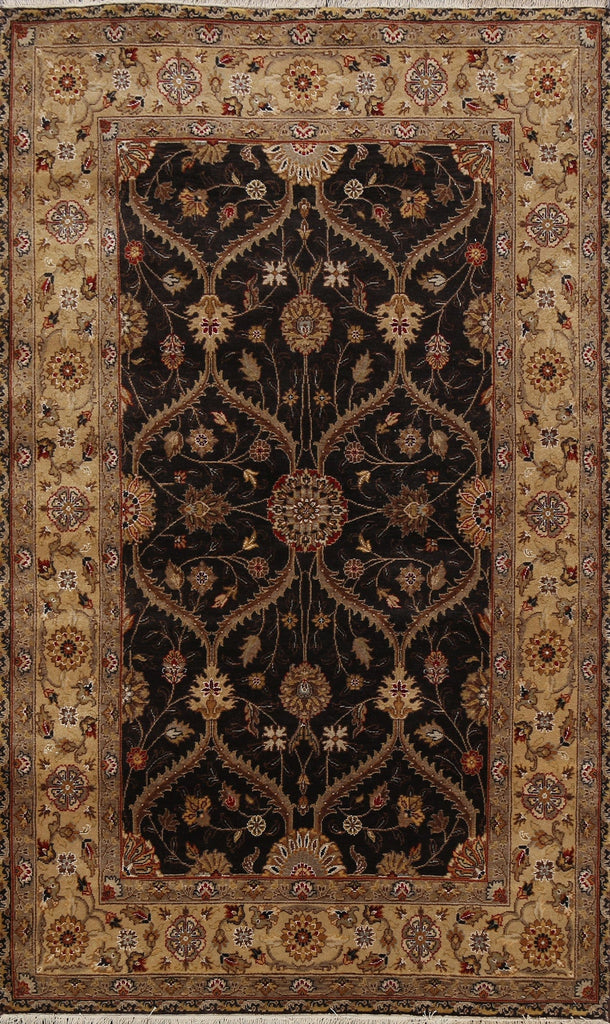 100% Vegetable Dye Floral Kashan Oriental Area Rug 4x6