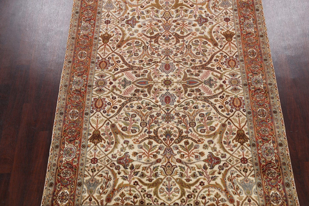 100% Vegetable Dye Floral Kashan Oriental Area Rug 6x9