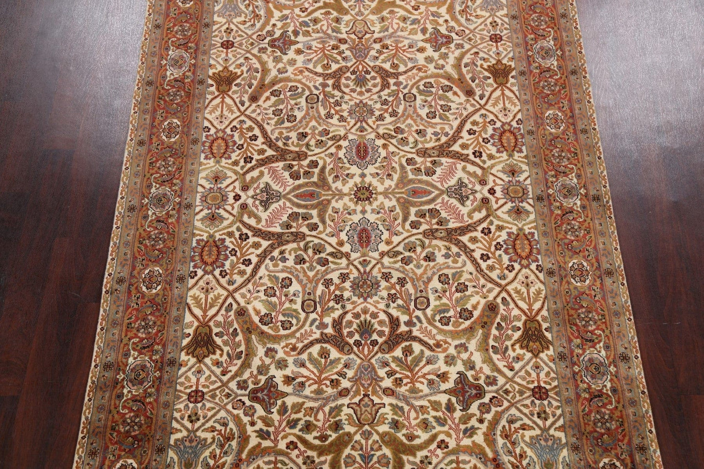 100% Vegetable Dye Floral Kashan Oriental Area Rug 6x9