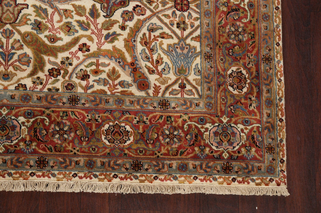 100% Vegetable Dye Floral Kashan Oriental Area Rug 6x9