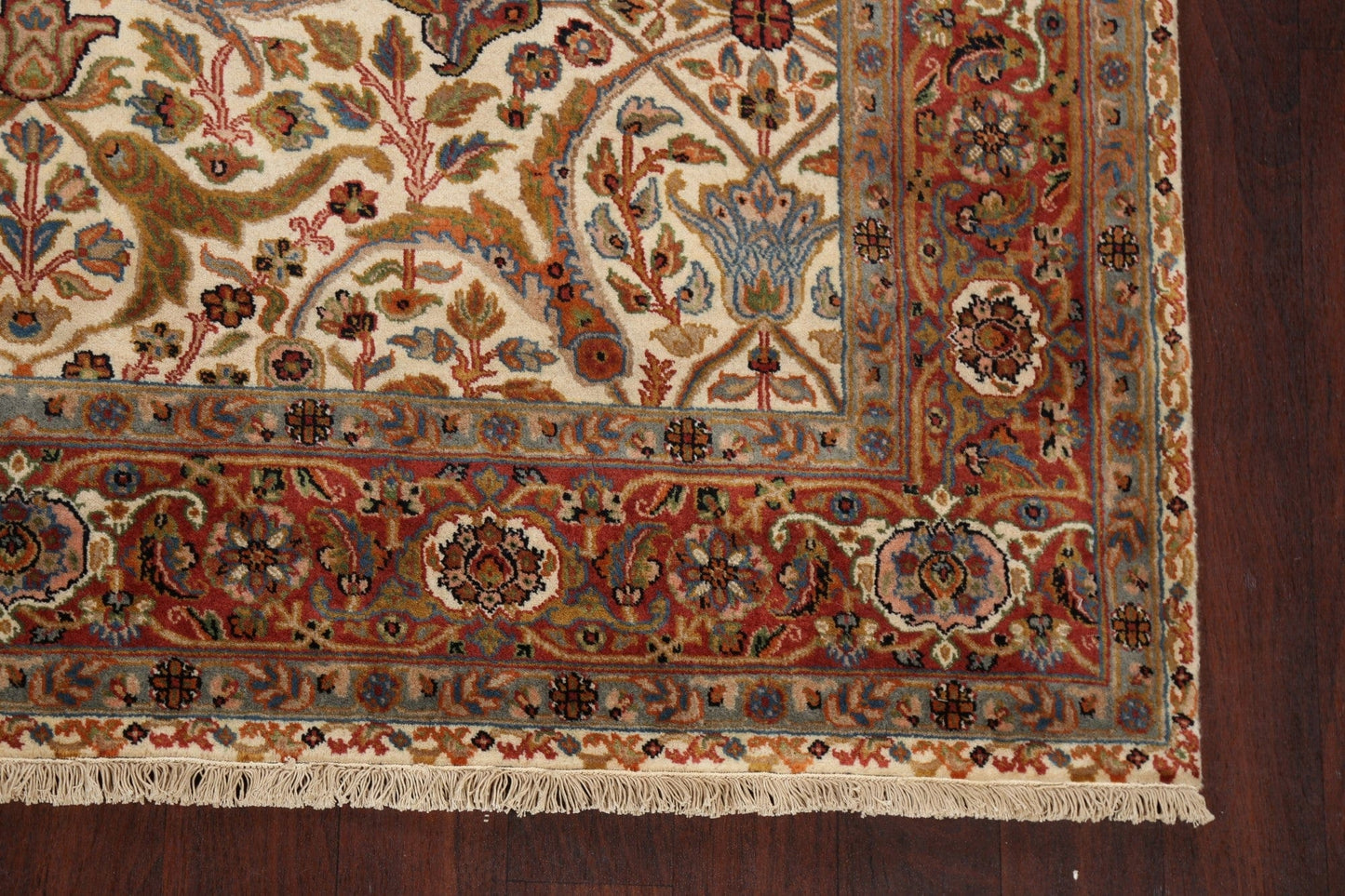 100% Vegetable Dye Floral Kashan Oriental Area Rug 6x9