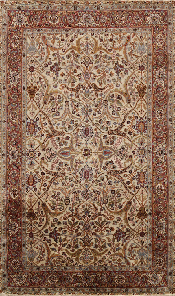 100% Vegetable Dye Floral Kashan Oriental Area Rug 6x9