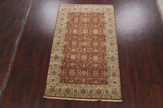 100% Vegetable Dye Floral Kashan Oriental Area Rug 5x9