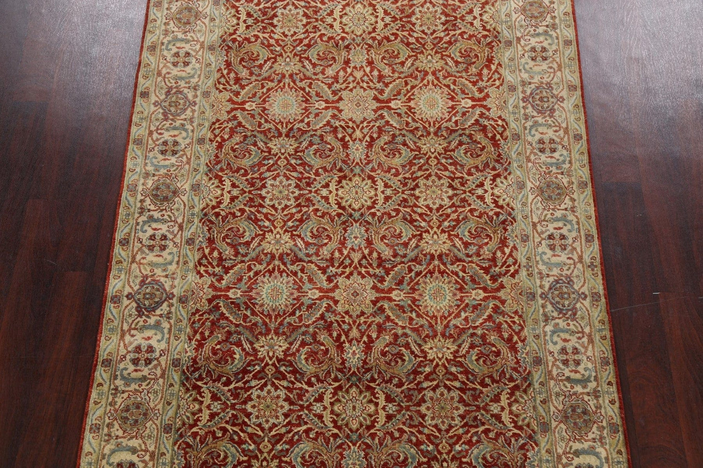 100% Vegetable Dye Floral Kashan Oriental Area Rug 5x9