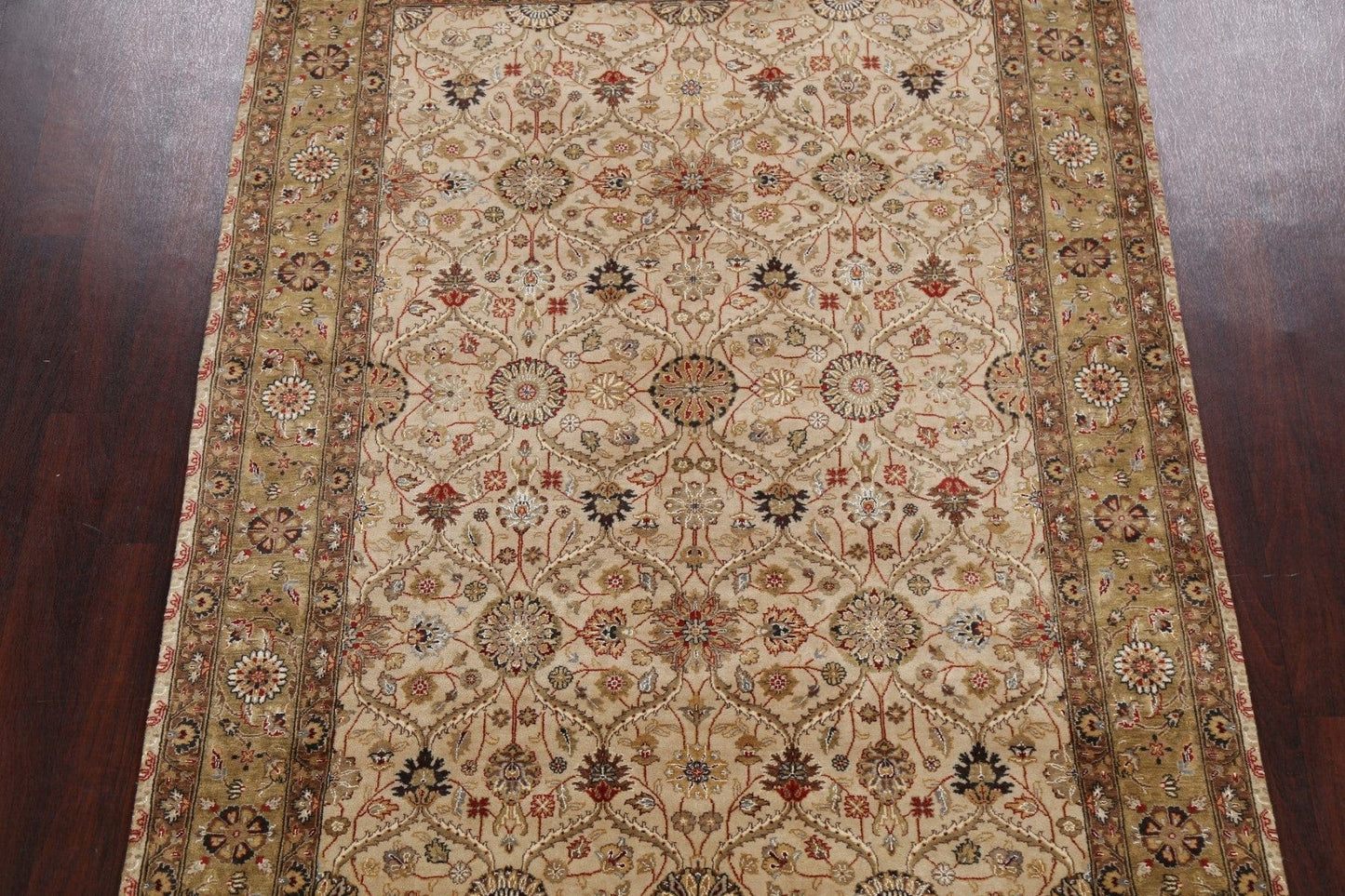 100% Vegetable Dye Floral Kashan Oriental Area Rug 6x8