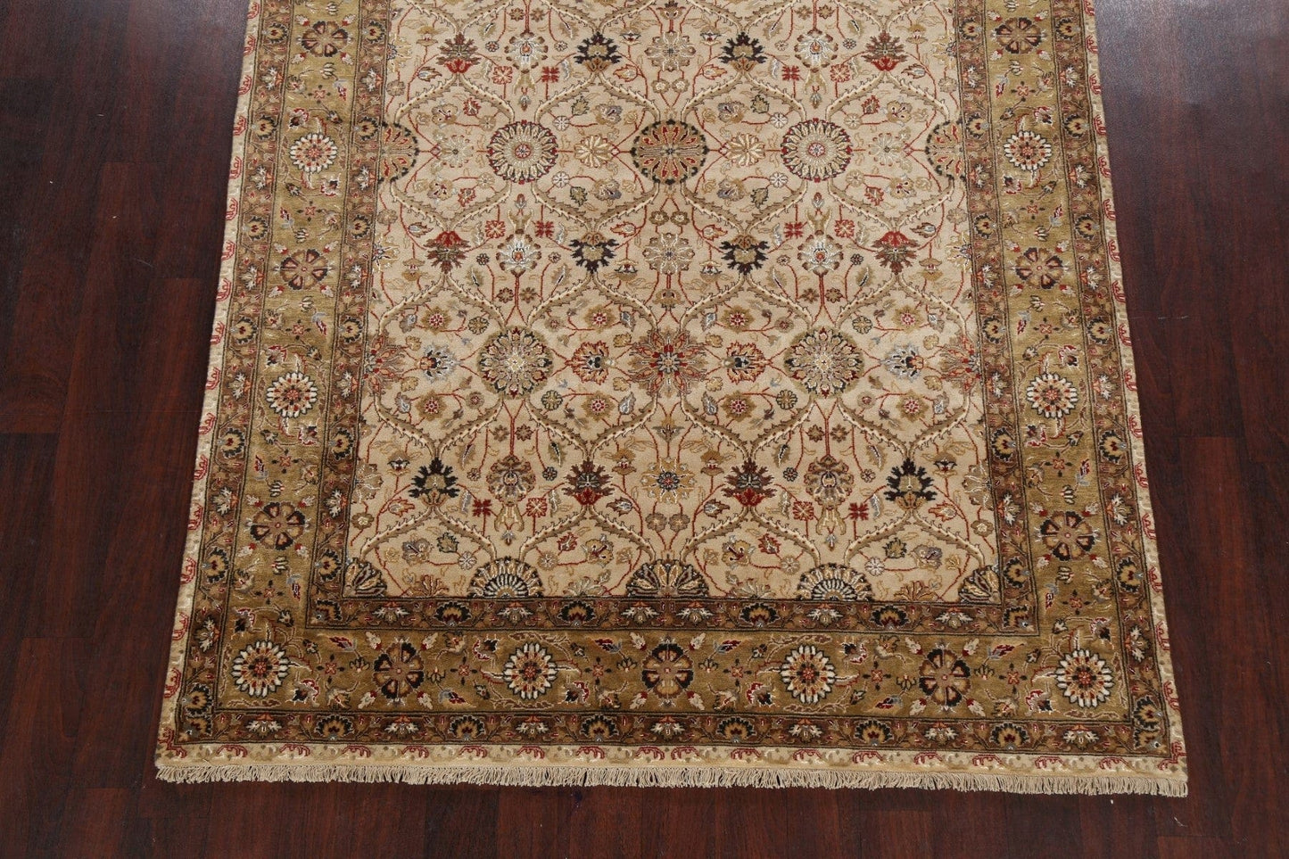 100% Vegetable Dye Floral Kashan Oriental Area Rug 6x8