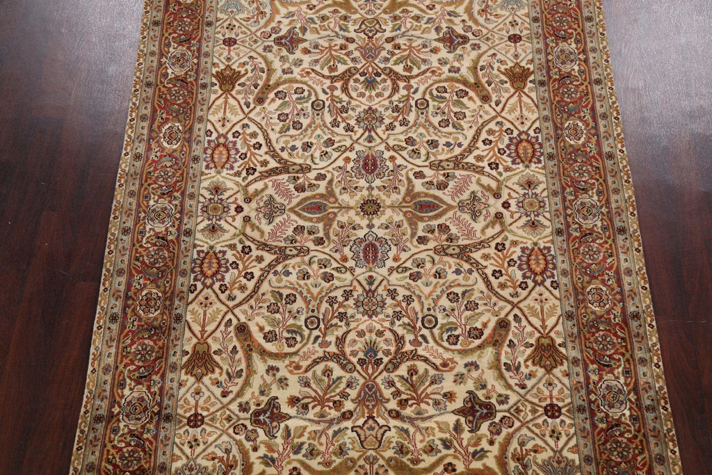 100% Vegetable Dye Floral Kashan Oriental Area Rug 6x9