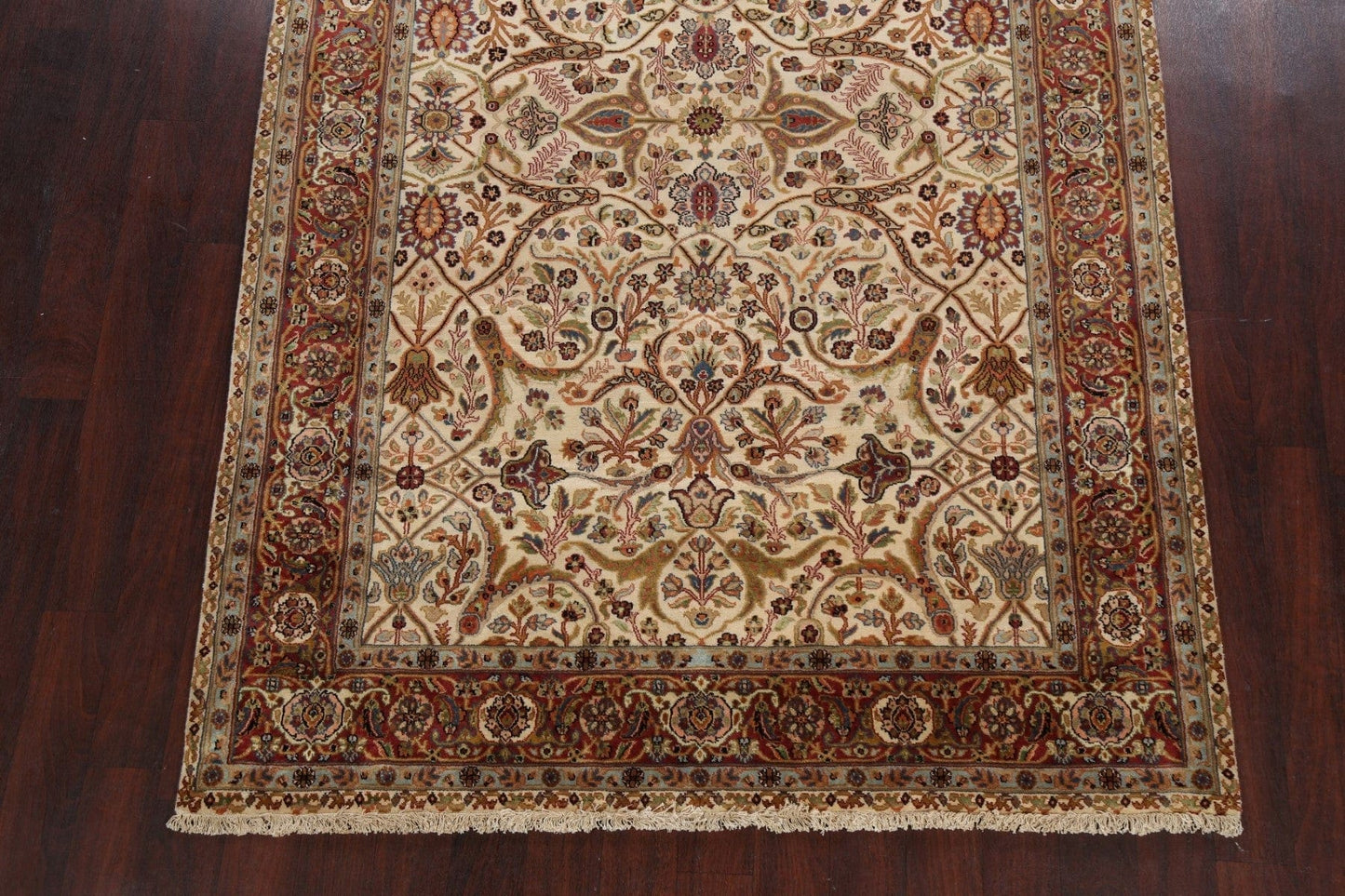 100% Vegetable Dye Floral Kashan Oriental Area Rug 6x9