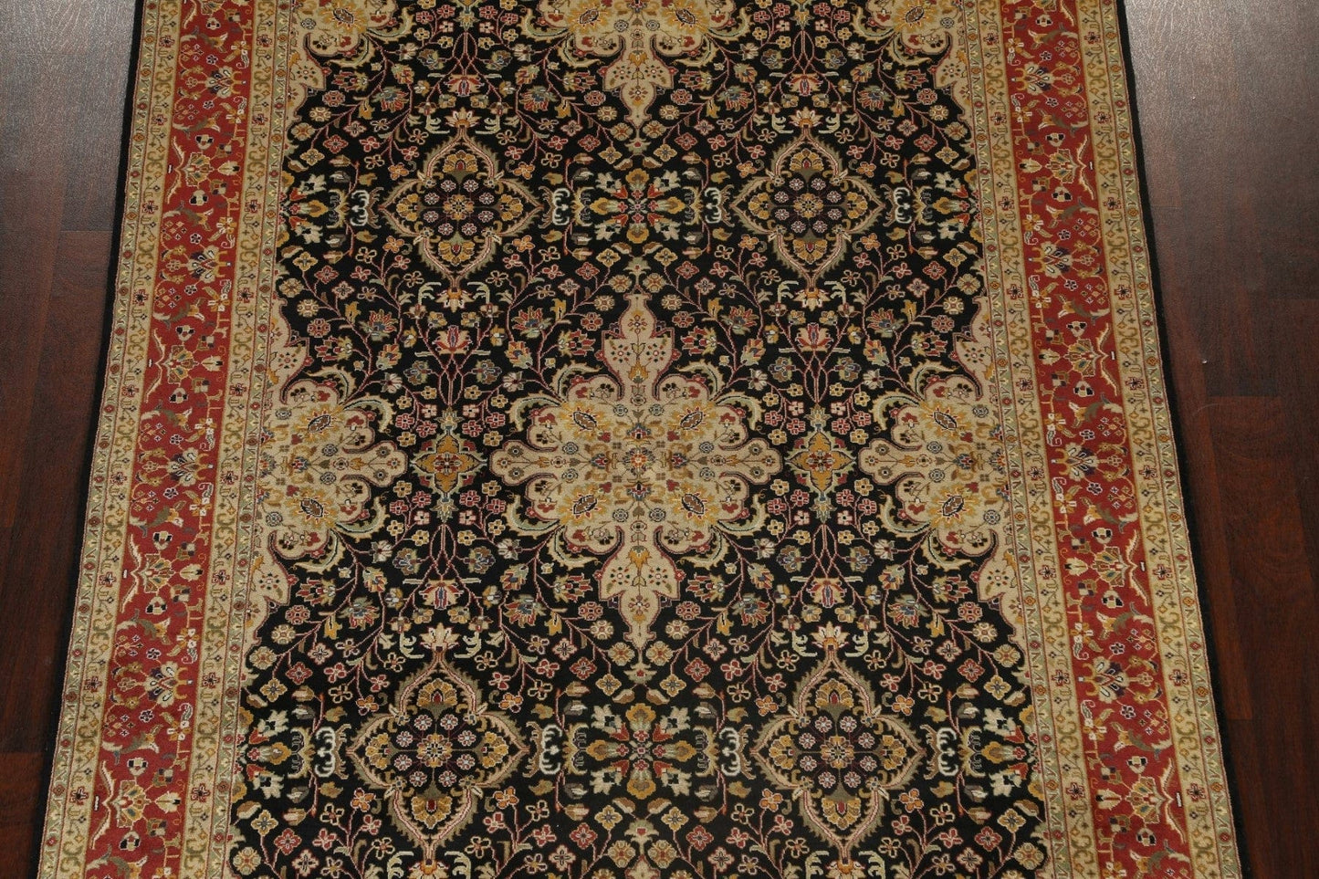 100% Vegetable Dye Floral Kashan Oriental Area Rug 6x9