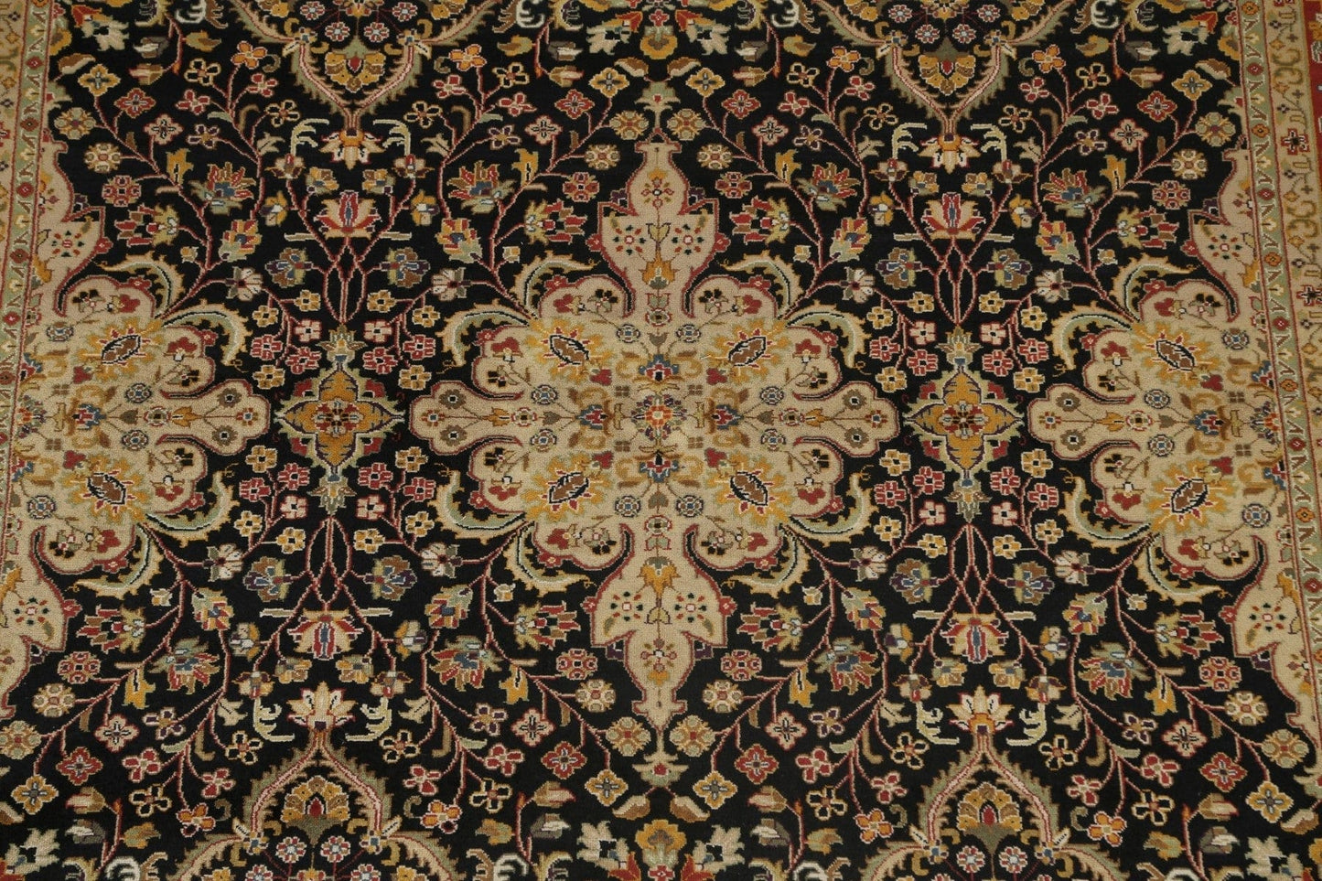 100% Vegetable Dye Floral Kashan Oriental Area Rug 6x9