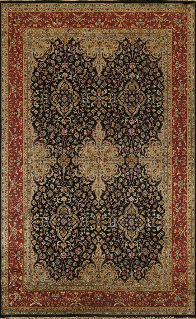 100% Vegetable Dye Floral Kashan Oriental Area Rug 6x9